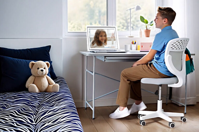 Kinderschreibtisch PREMIUM im Set mit Stuhl TADO / SALTO Kindermöbel München / inspiriert von Eiermann-Tisch / ambiente