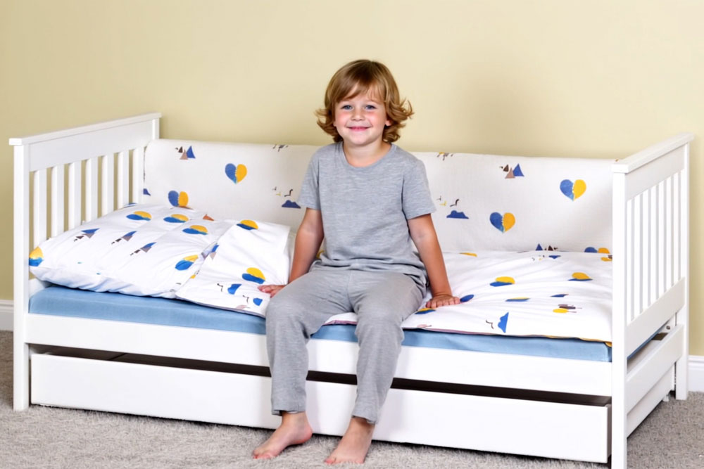 DOPYO das Kinderbett mit Schublade oder Gästebett / massives Buchenholz / SALTO Kindermöbel München